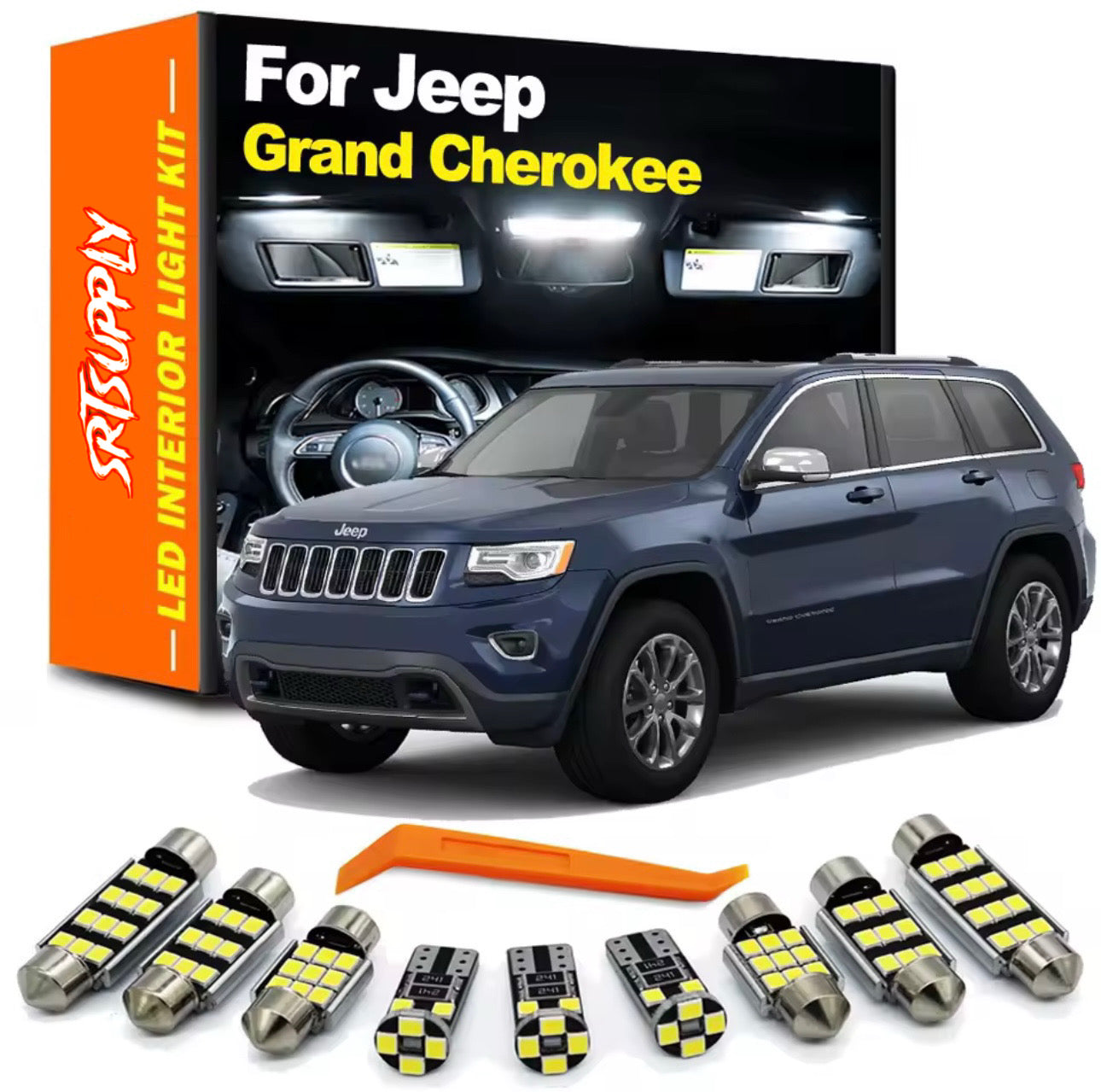 Jeep Grand Cherokee WK2 2011-2021 LED Interior Light Kit | Ultra Bright White Upgrade